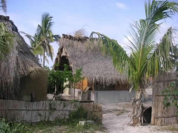 Beach huts in Vilanculos Mozambique